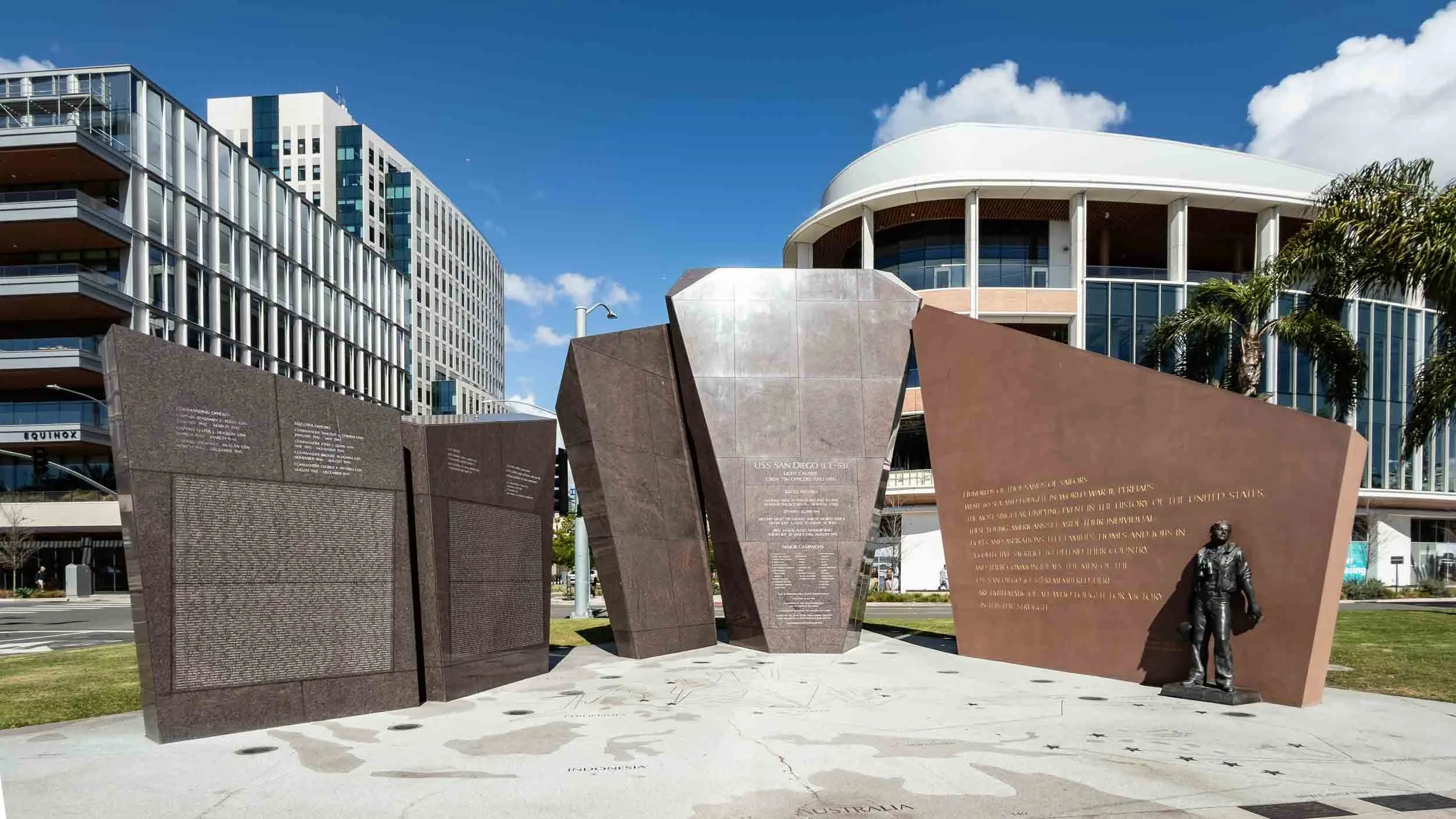 USS San Diego (CL-53) Memorial. it is located along the G street pier on the San Diego waterfront.