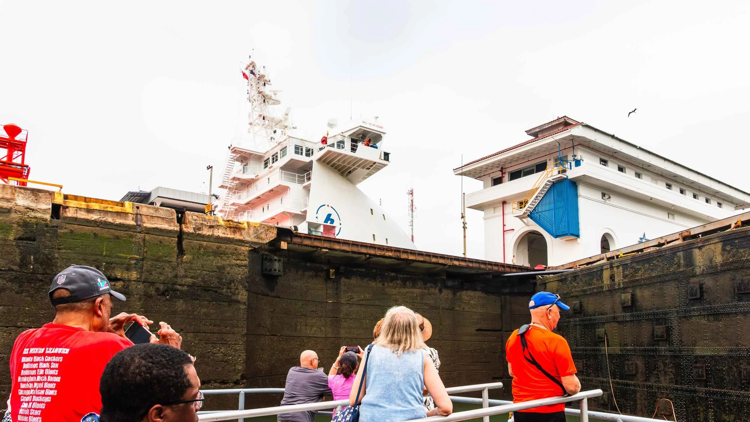 Now in the Miraflores Locks waiting for the gates to open