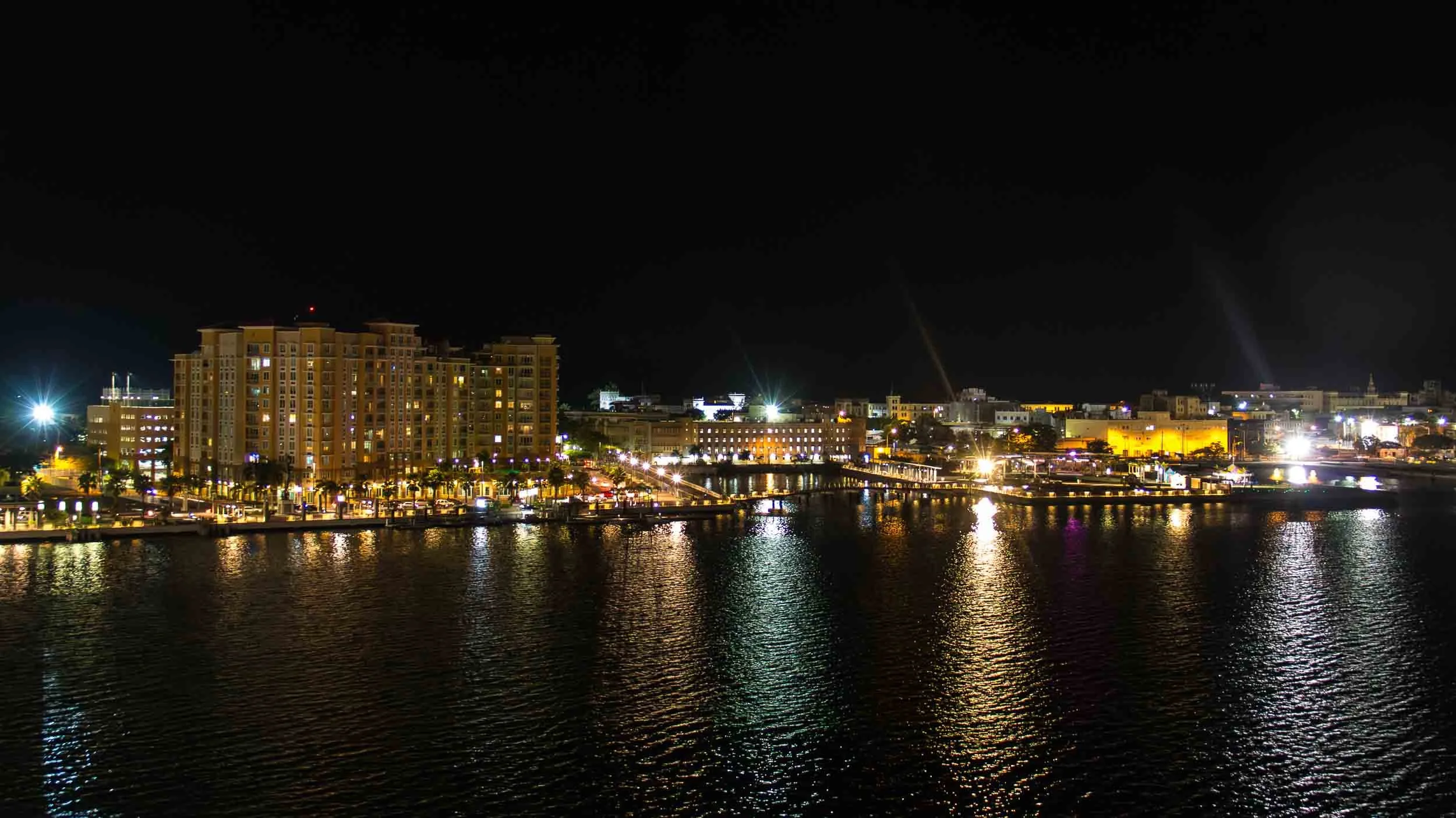Harbor lights in San Juan Puerto Rico