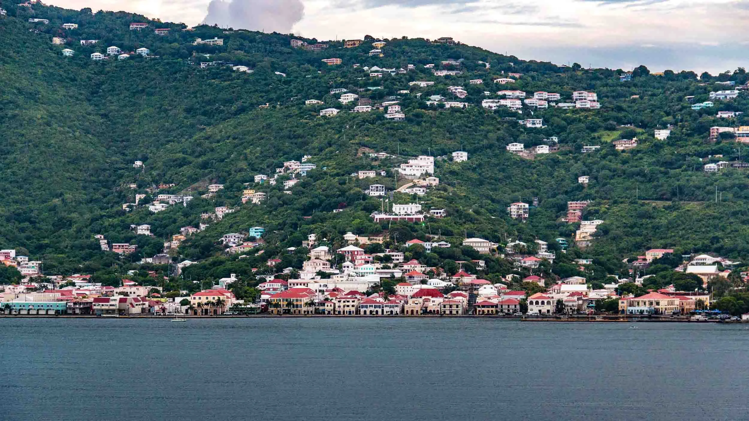 Charlotte Amalie Harbor in St. Thomas, U.S. Virgin Islands (USVI), one of the deepest natural harbors in the Caribbean. 