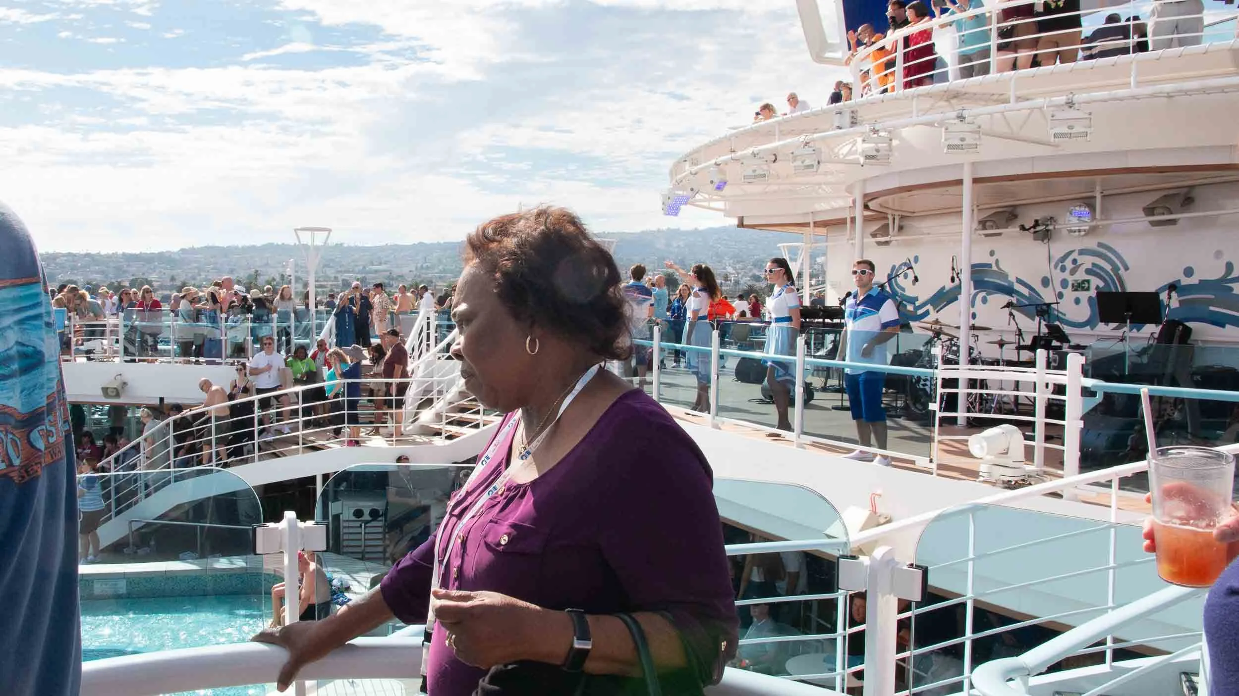 Experiencing the sail-away of Discovery Princess from San Pedro.