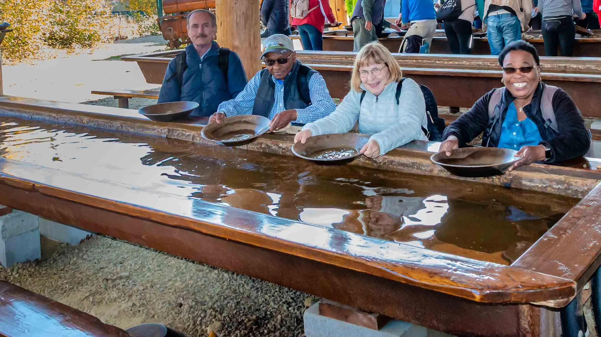 Panning for gold in Fairbanks. There is a good change you will find some.