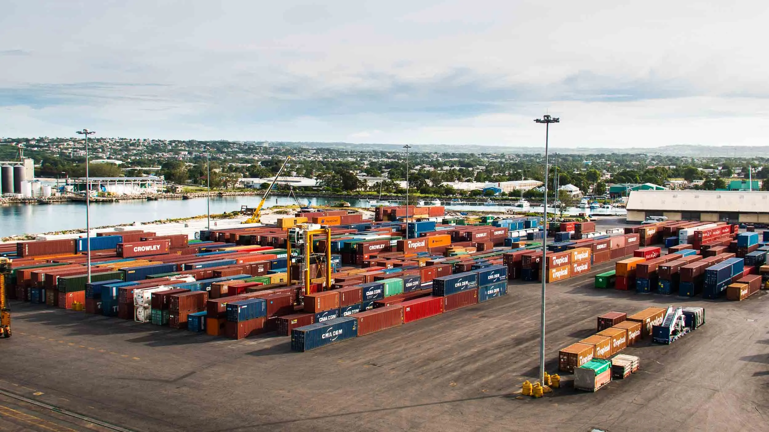 Containers in the Port of Bridgetown Barbados.