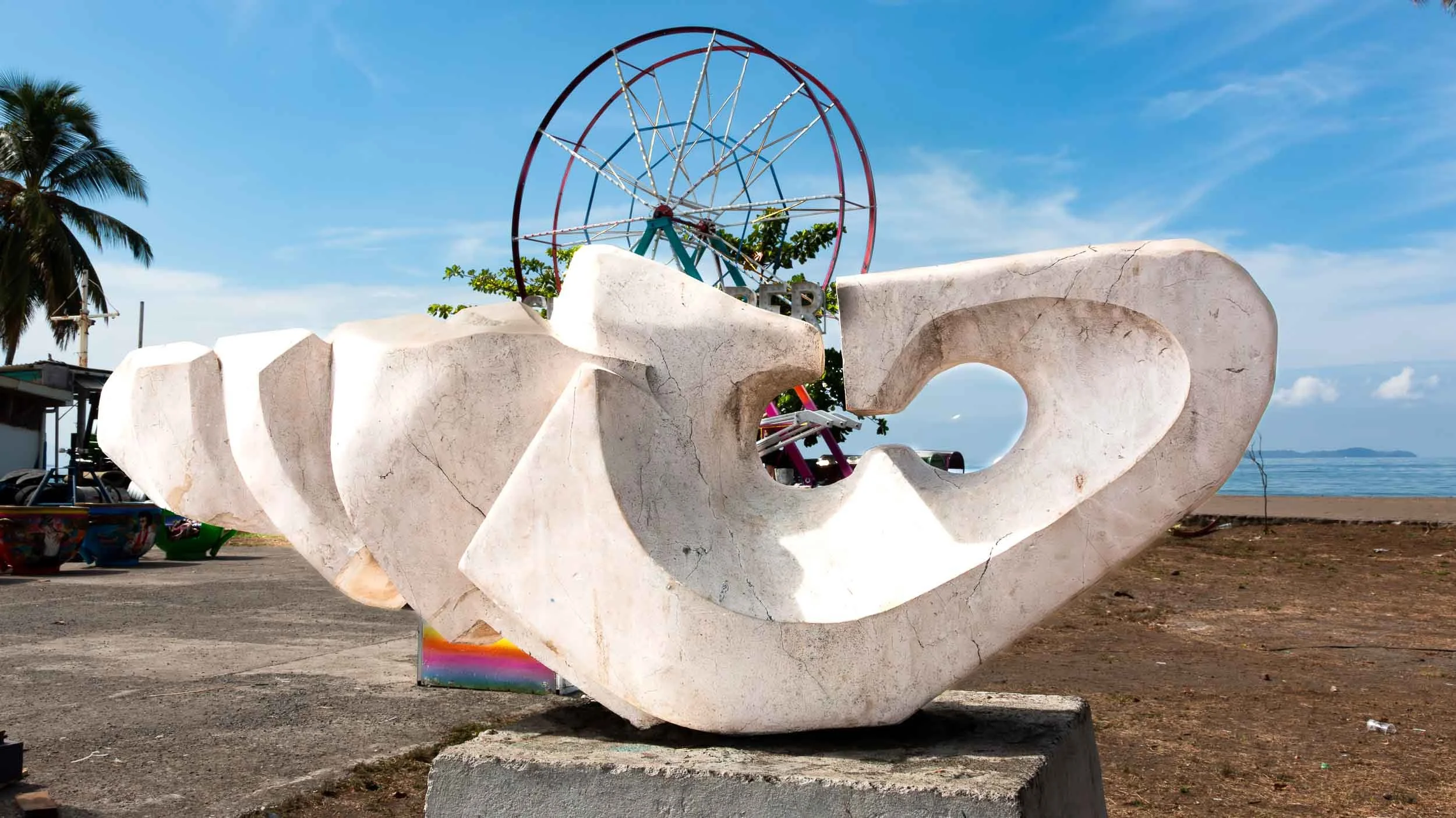Shark skeleton on the beach in Puntarenas.