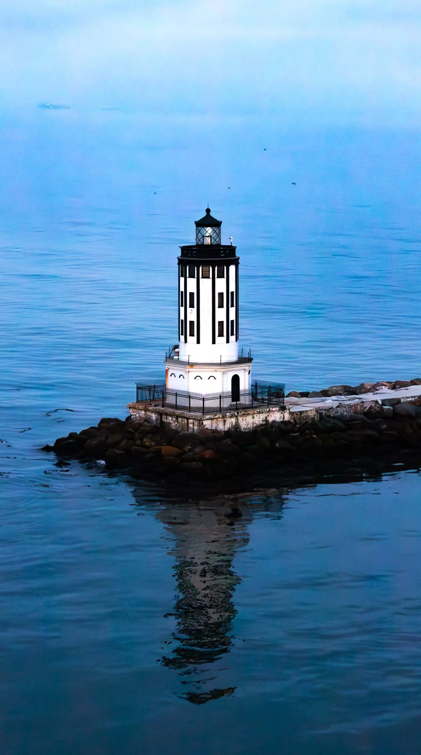 April 30, 2025: Angel's Gate Lighthouse at the entrance to San Pedro Port, Los Angeles, California.