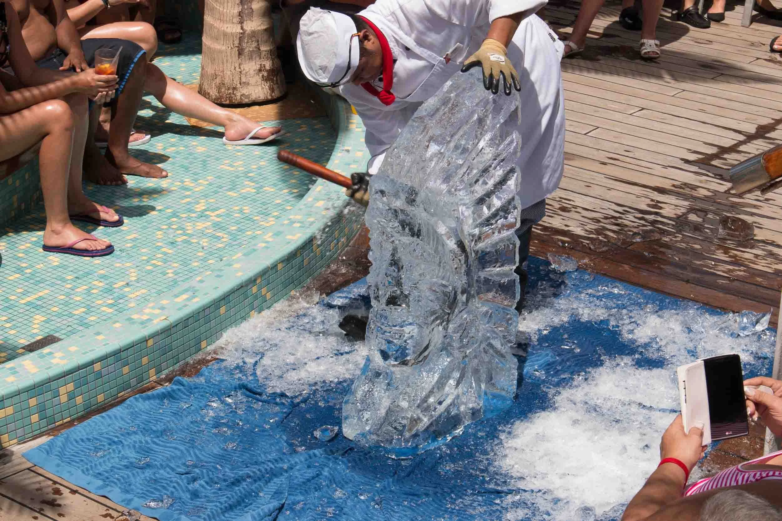 Ice sculpturing in the hot Caribbean #1