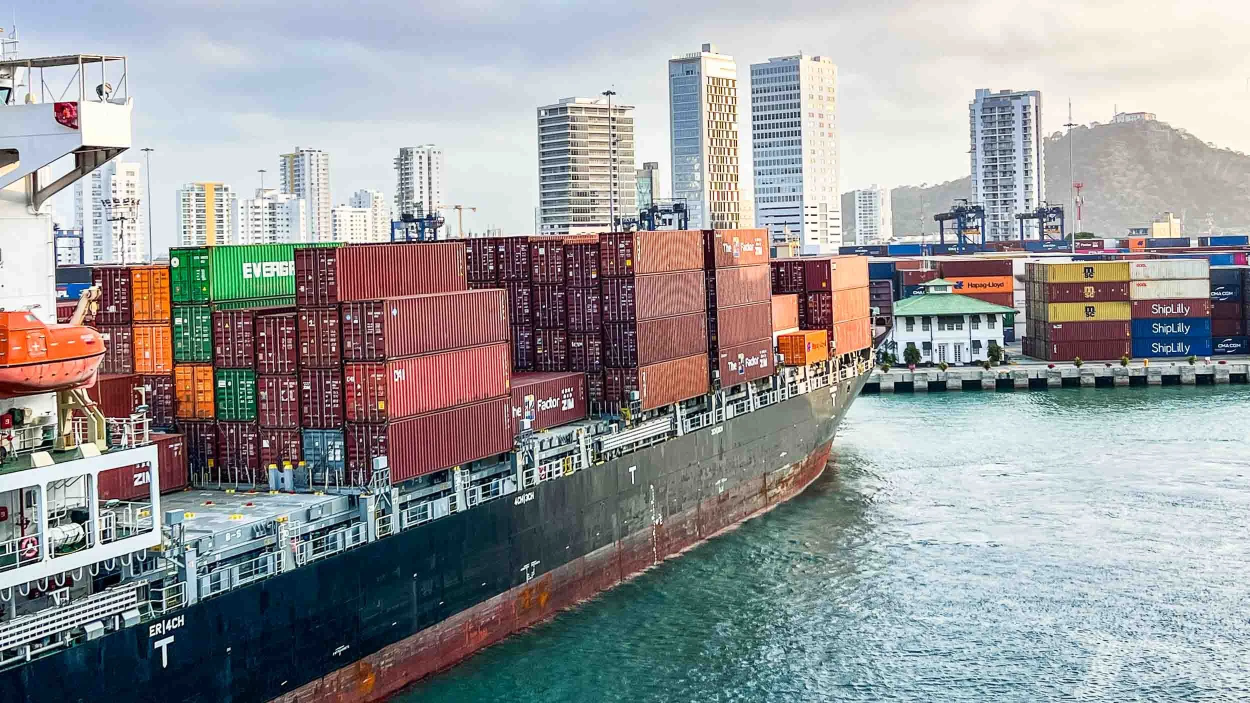 Container ship in the Port of Cartagena
