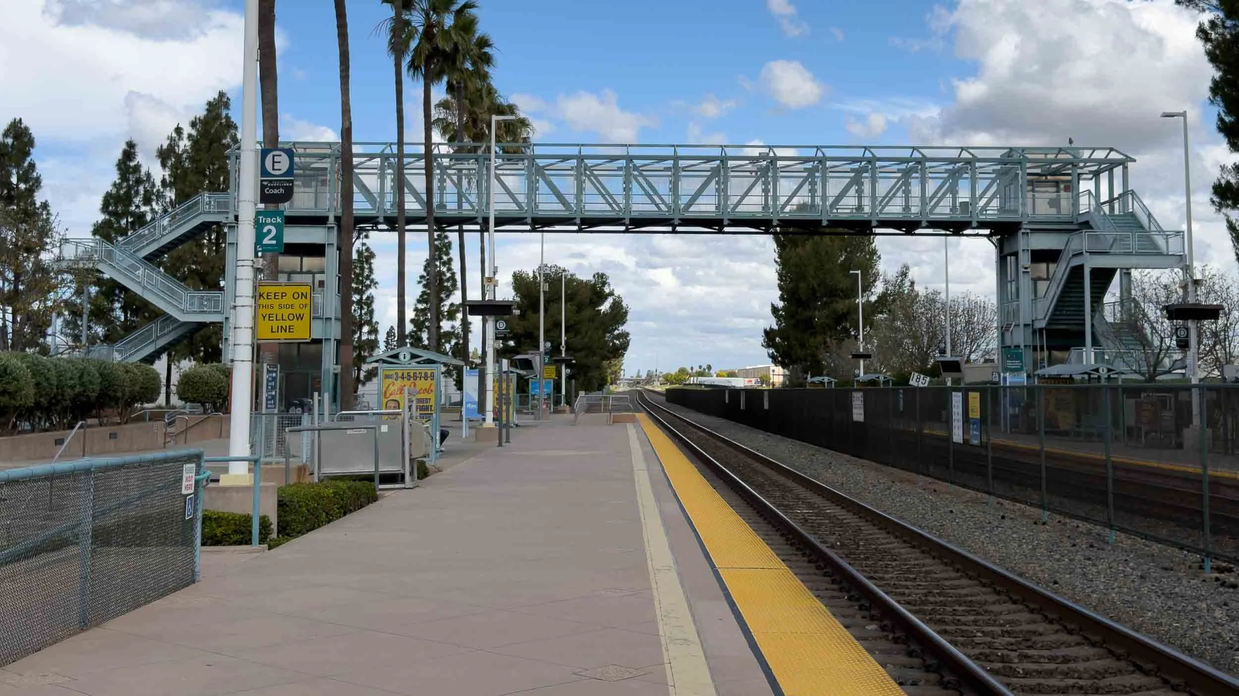 Bridge spanning the two tracks.