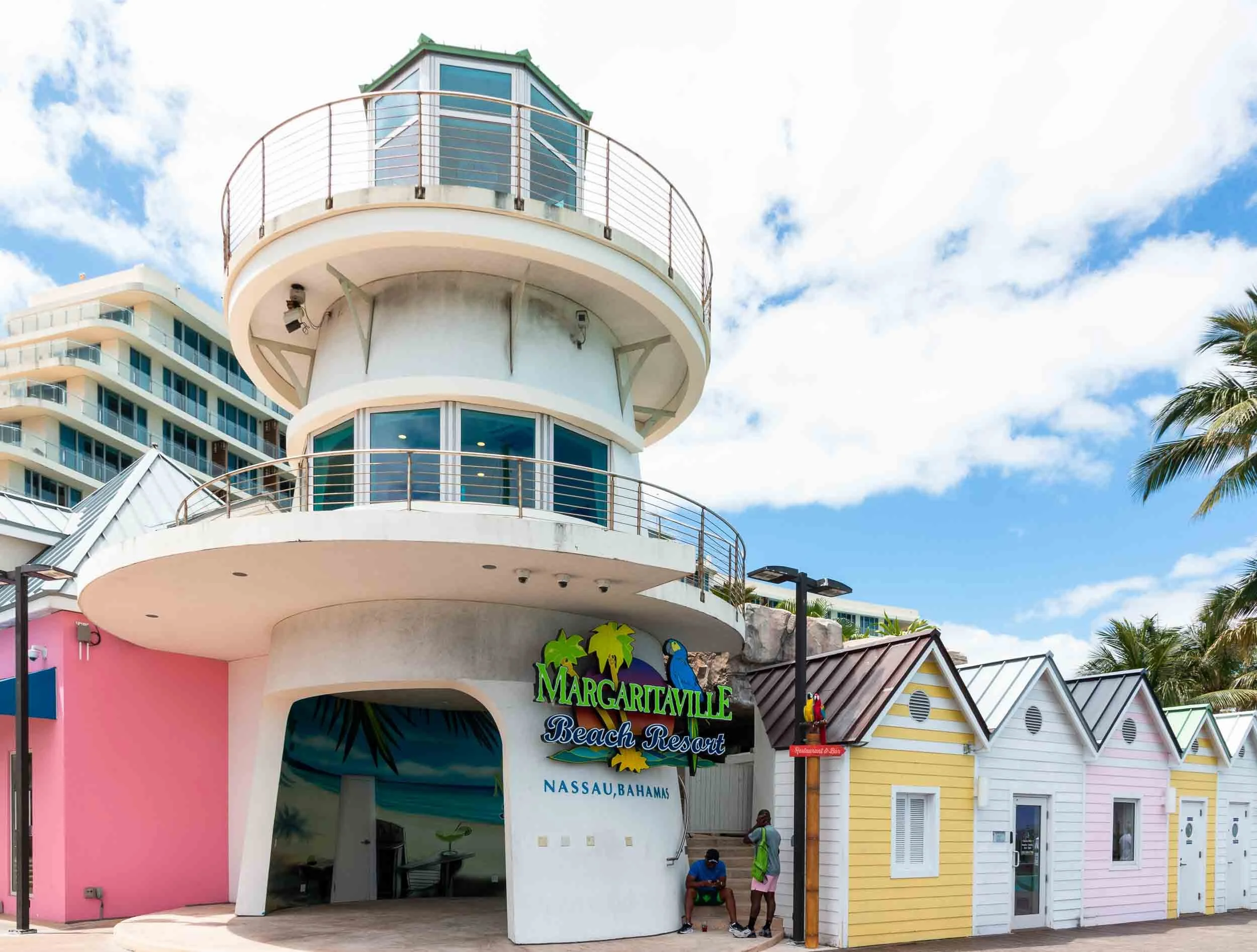 Margaritaville Beach Resort in Nassau, Bahamas. Captures the vibrant Caribbean aesthetic.