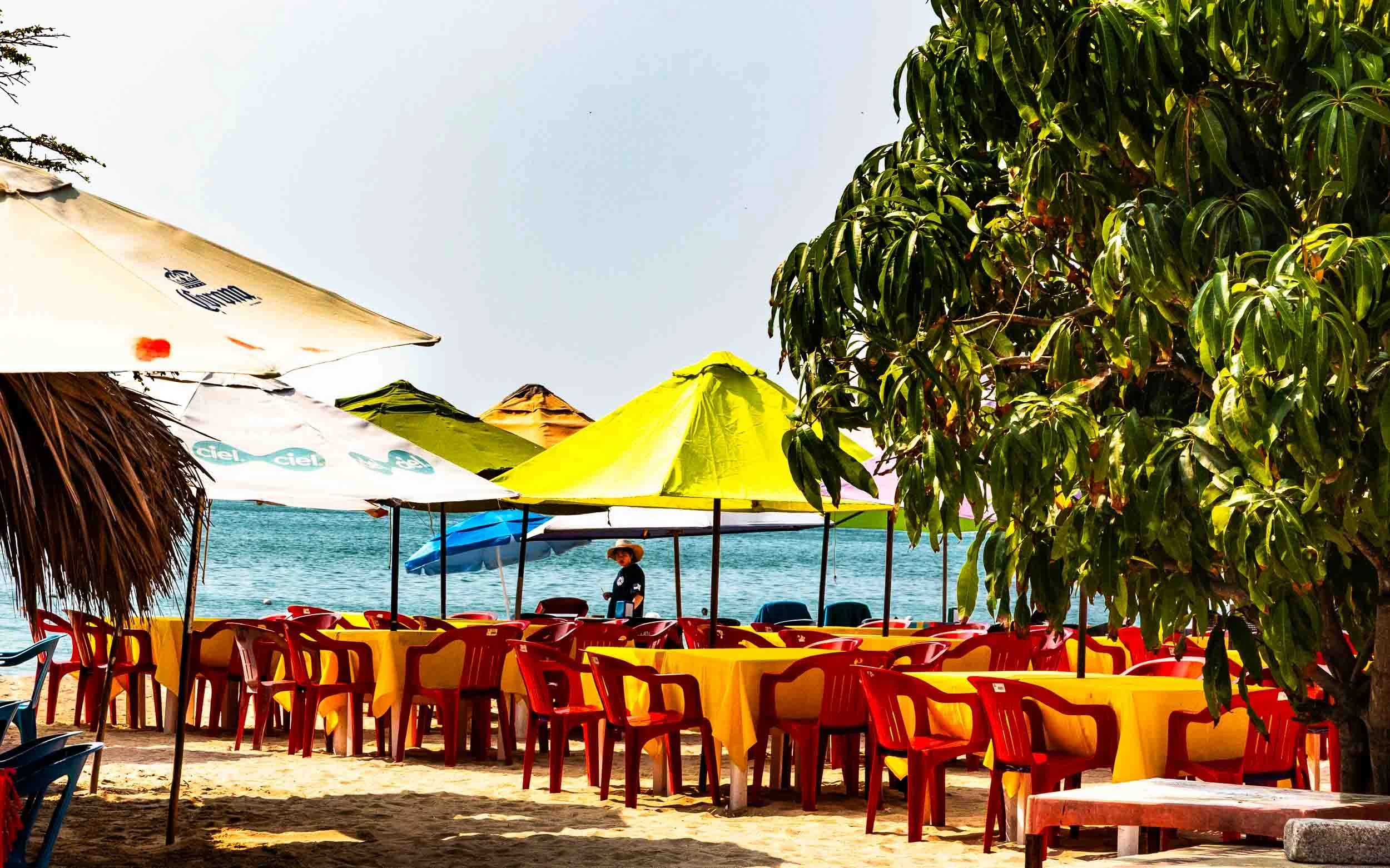 Beachside Restaurants are popular here and the staff are persistent in trying to interrupt your plans so you can visit.
