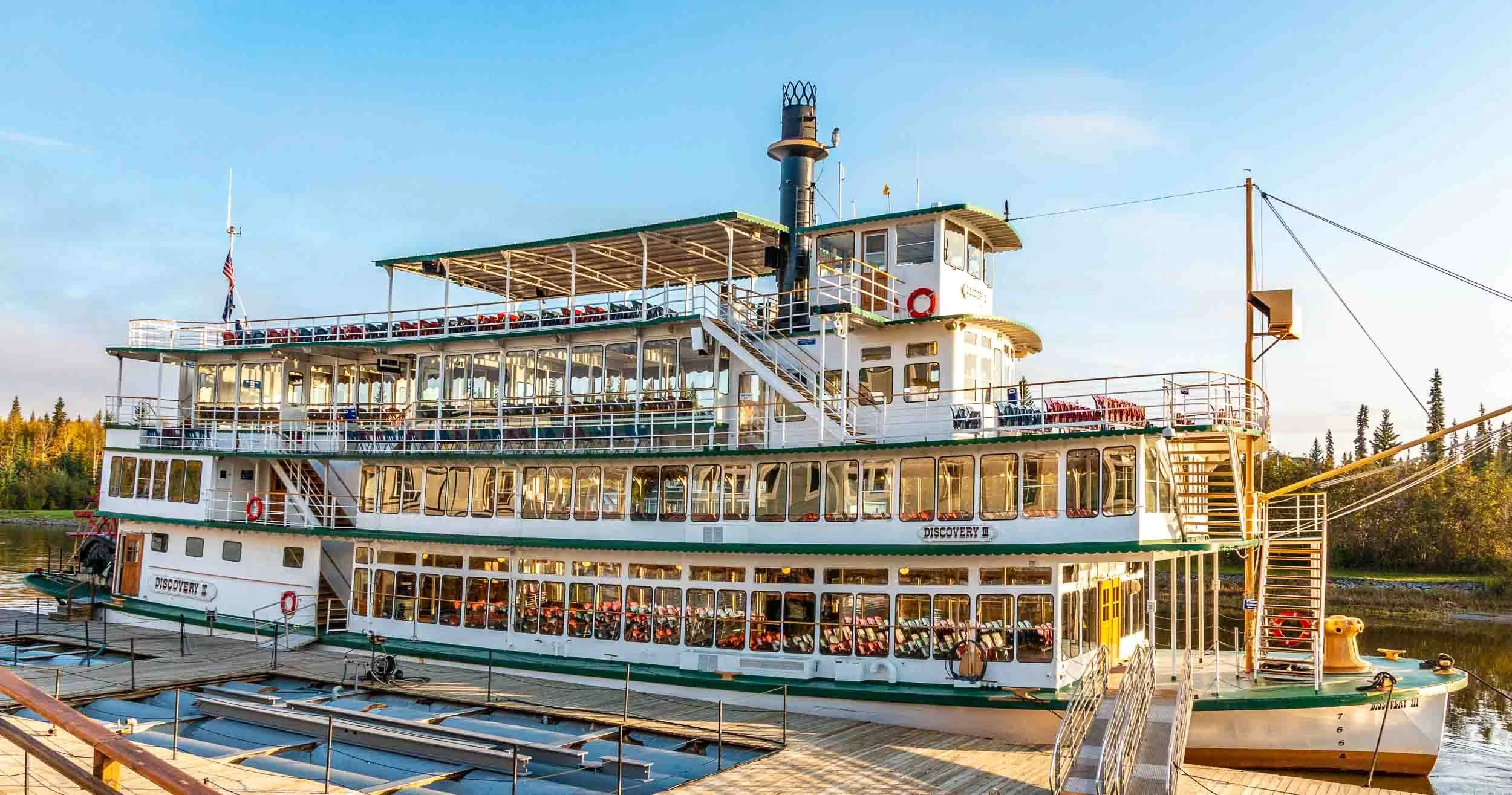 The steam sternwheeler riverboat Discovery III. We cruised on the rivers Chena and Tanana in Fairbanks on this riverboat.