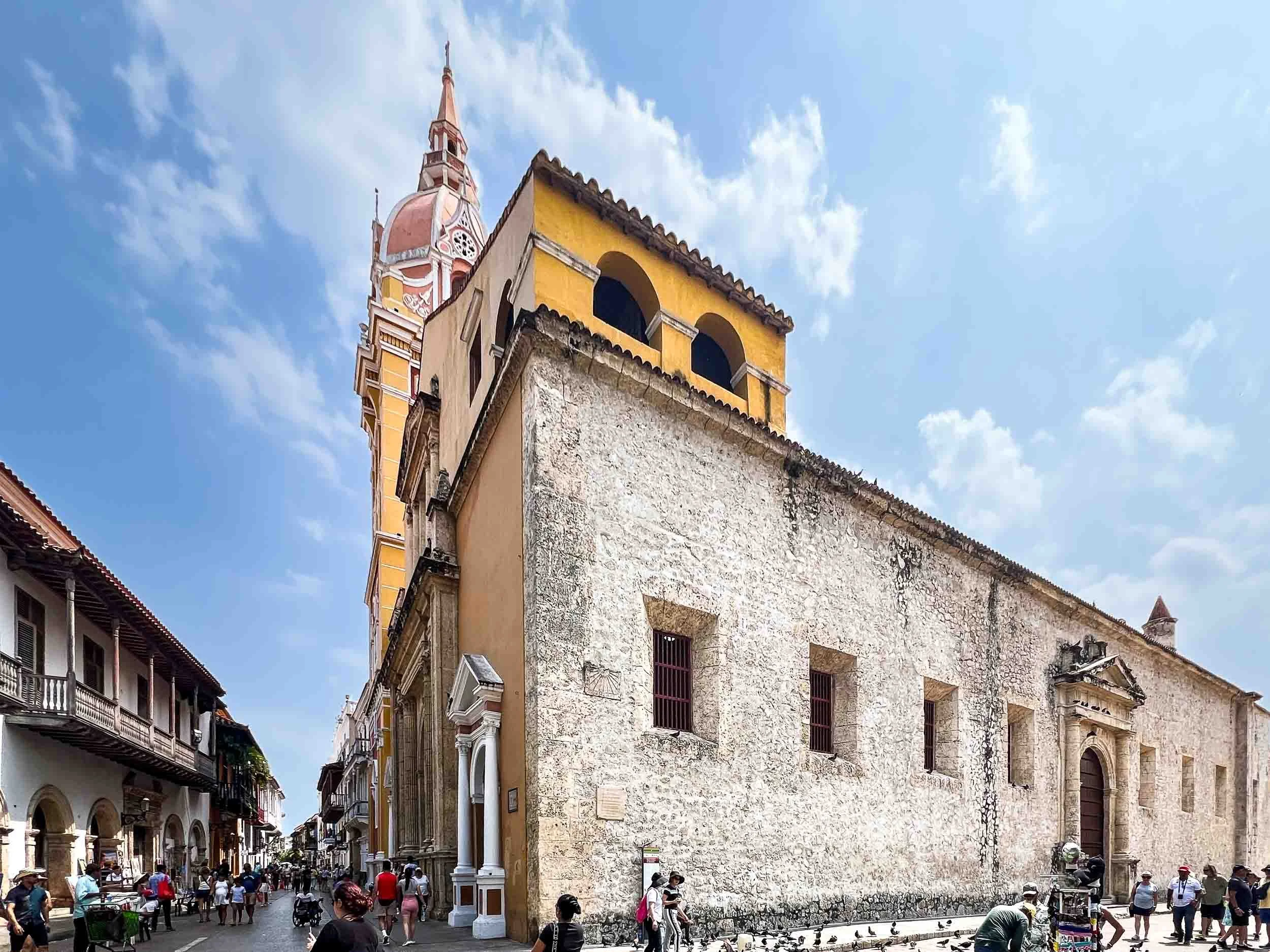 The Cathedral of saint Catherine of Alexandria, commonly known as Cartagena Cathedral. Construction began in 1575 but it was partially destroyed by Sir Francis Drake in 1586. I was fully completed in 1612.