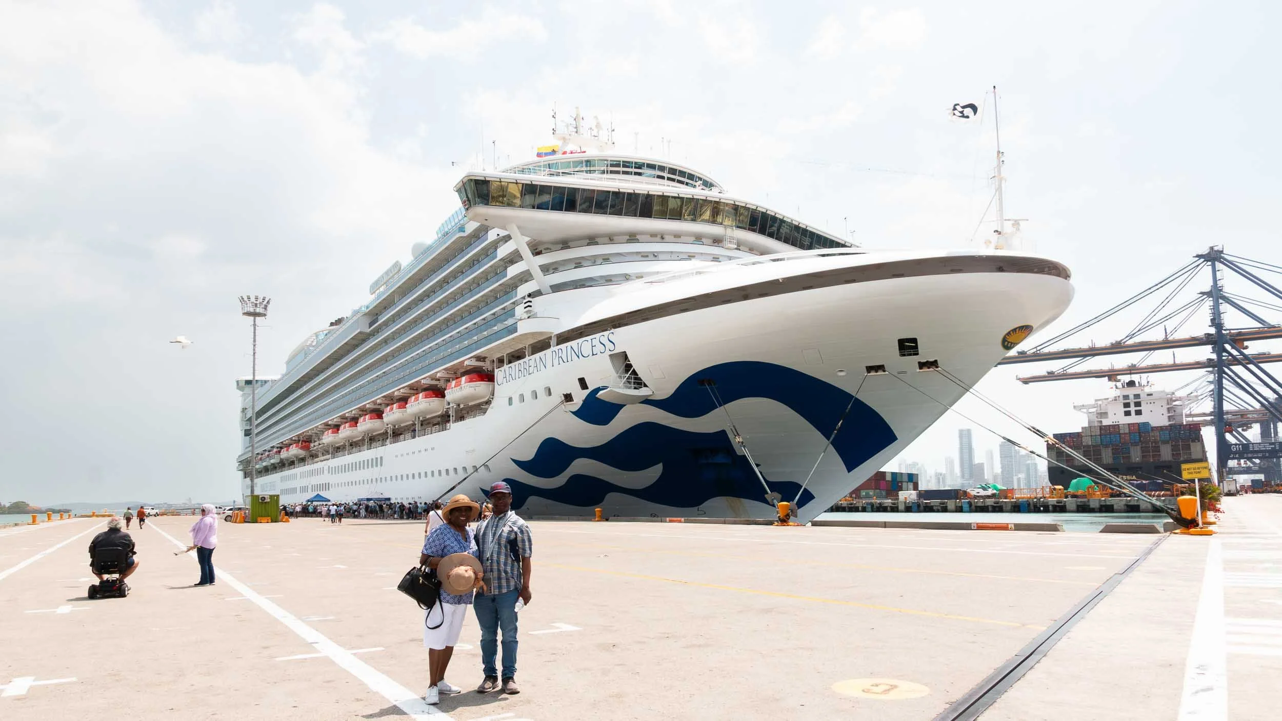 Caribbean Princess moored in the Port of Cartagena