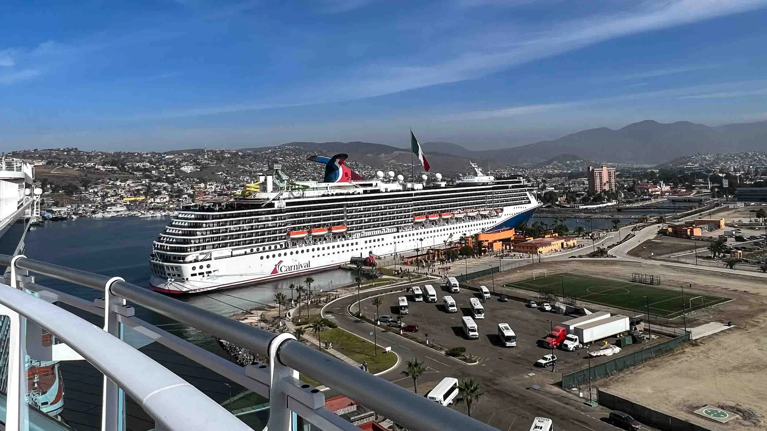 Carnival ship in port in Ensenada, Mexico.