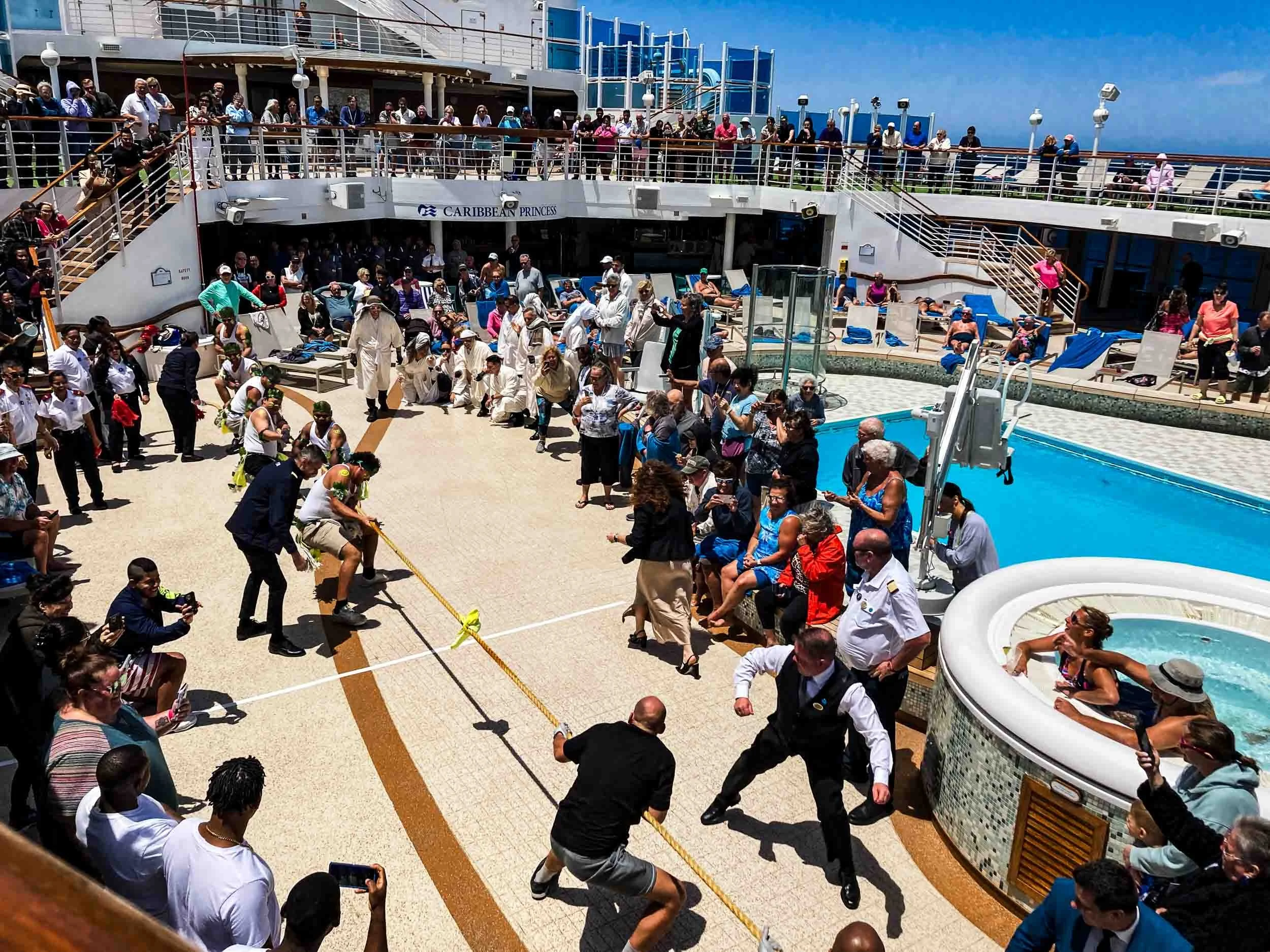 April 28, 2025: Tug o' War among the crew.