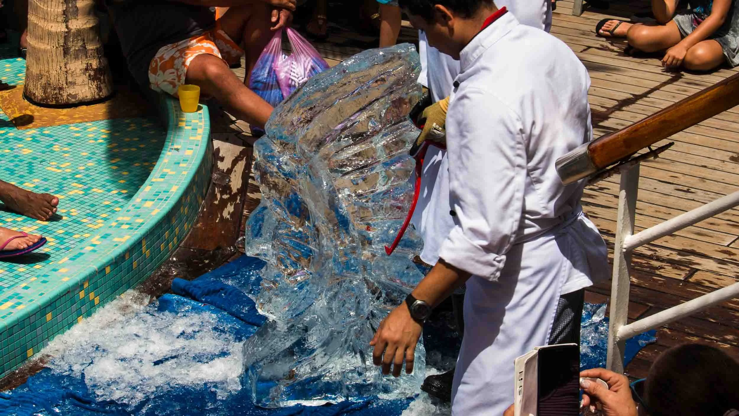 Ice sculpturing in the hot Caribbean #2