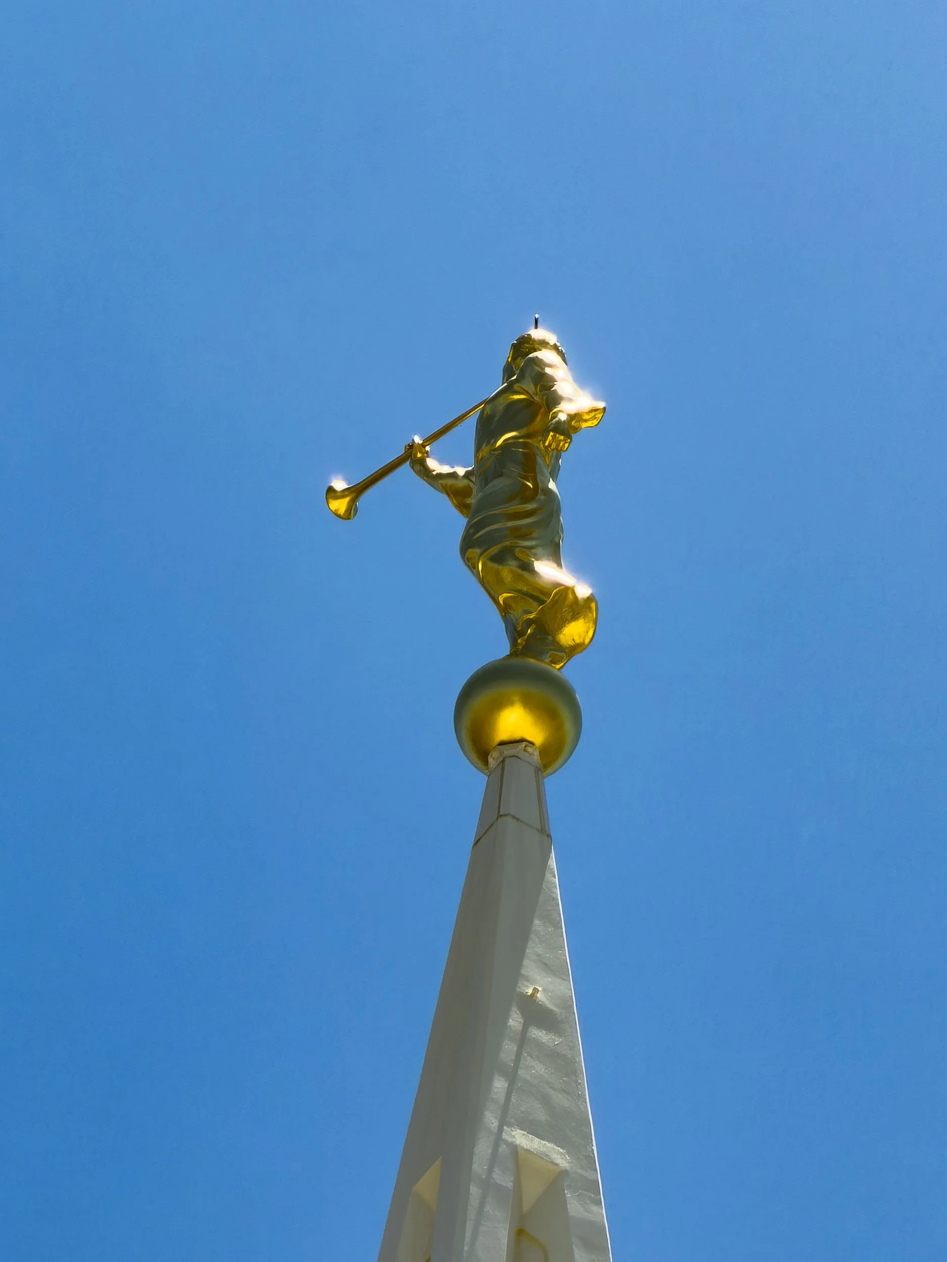 Angel Moroni the eastern spire of the temple