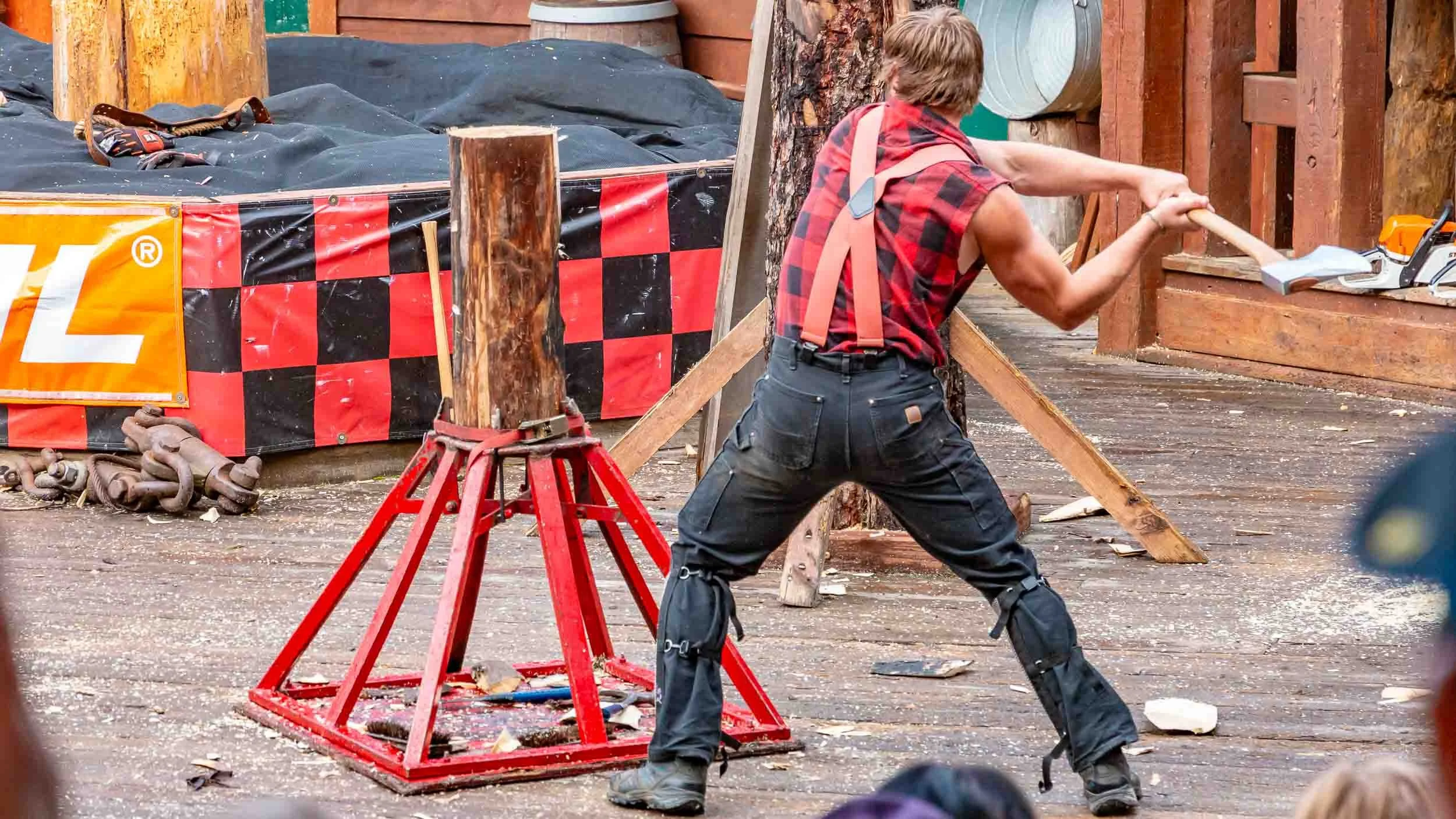 Lumberjack show in Ketchikan.
