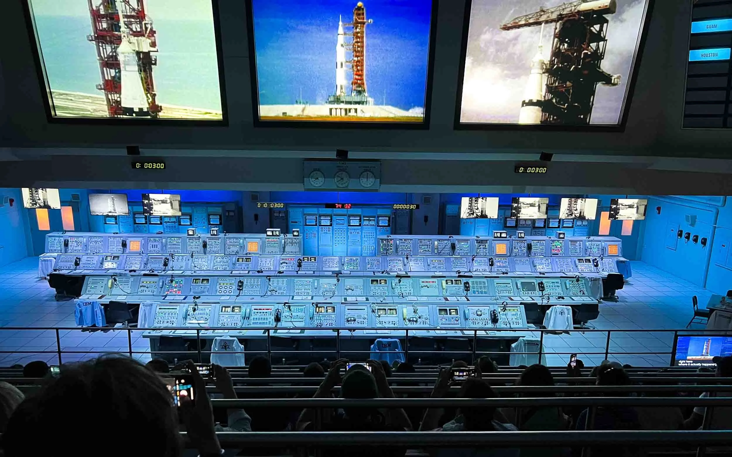 Apollo 8 Firing Room presentation, using the actual historic consoles to recreate the atmosphere and visuals for the December 21, 1968 launch of Apollo 8 - the first crewed mission to orbit the Moon.