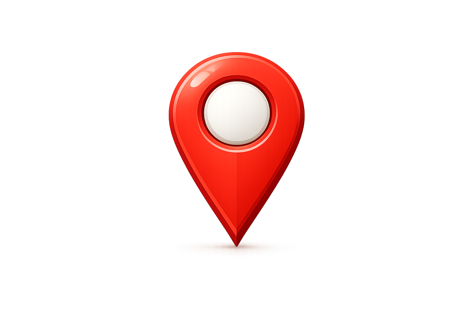 Red map marker icon with a white center