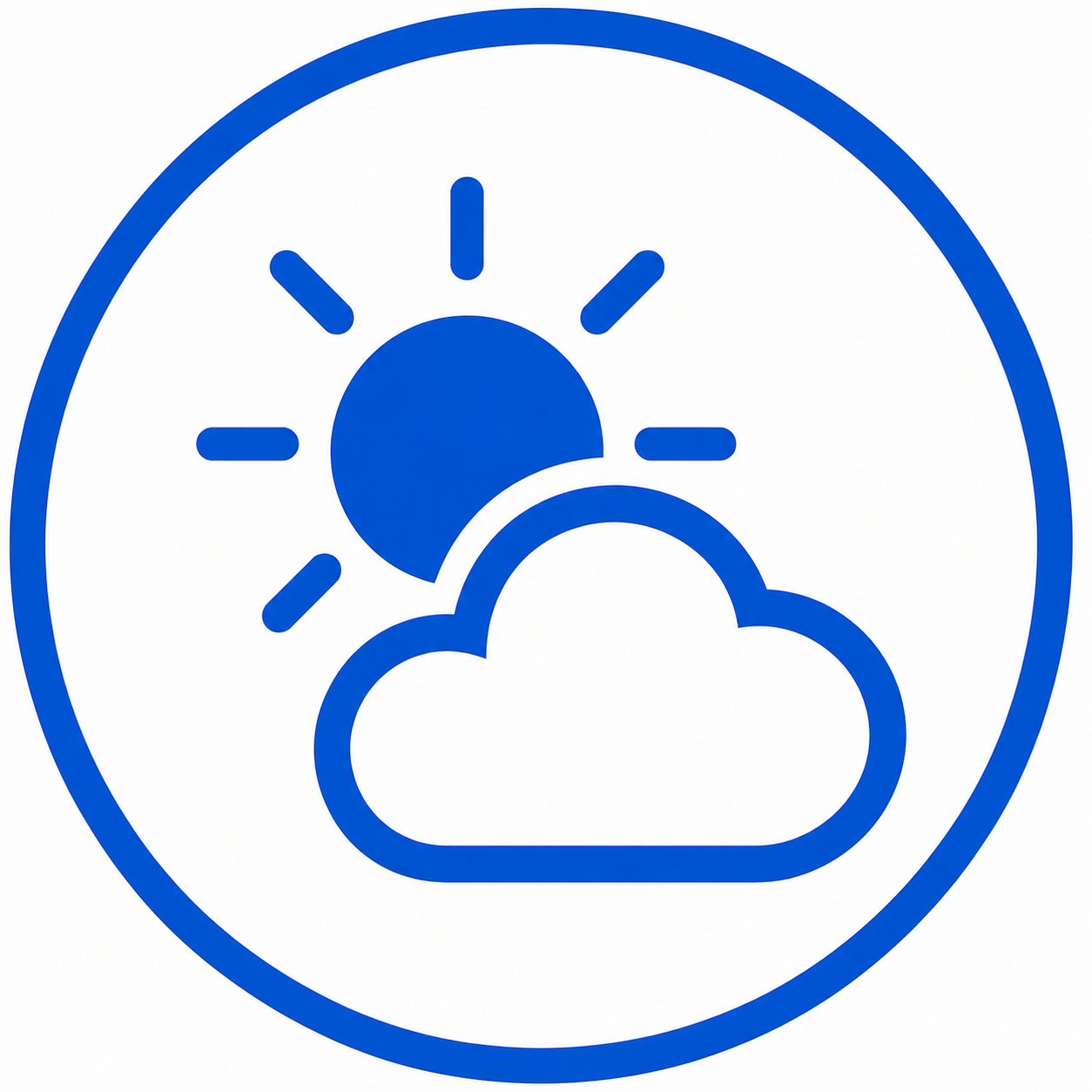 Weather icon showing partly cloudy sky with sun and clouds.