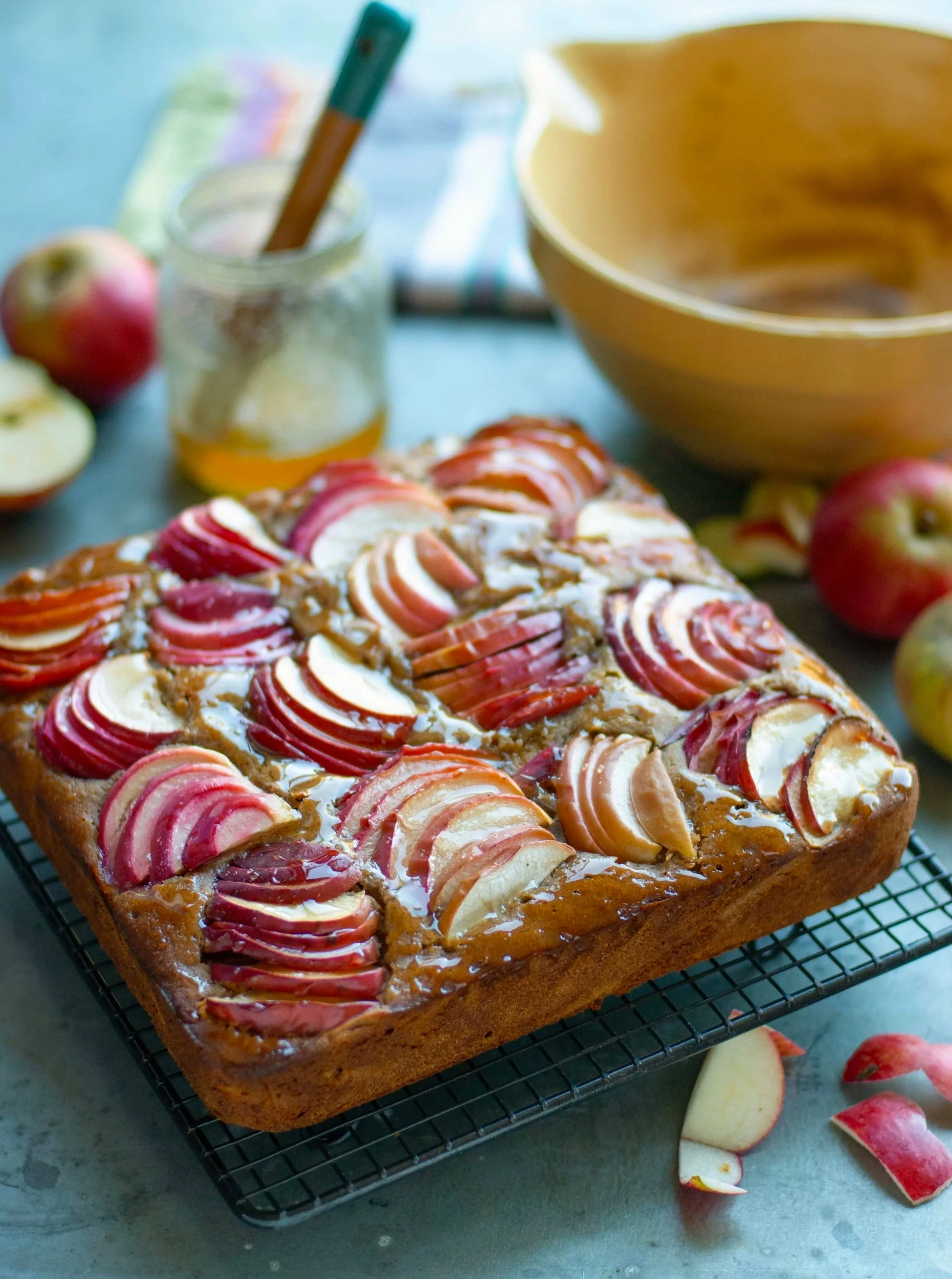 Apple and ginger buckwheat traybake
