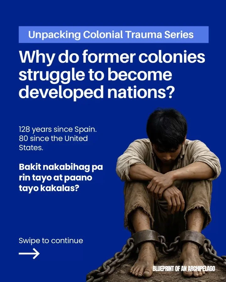 Bakit nahihirapang maging developed ang mga dating kolonya?

Hindi tayo nagsimula sa parehong antas tulad ng mga bansang developed at di nakaranas ng pagiging kolonya.

Hinubog tayo ng kolonyal na trauma&mdash;sa isip, sa sistema, at sa ekonomiya.

H