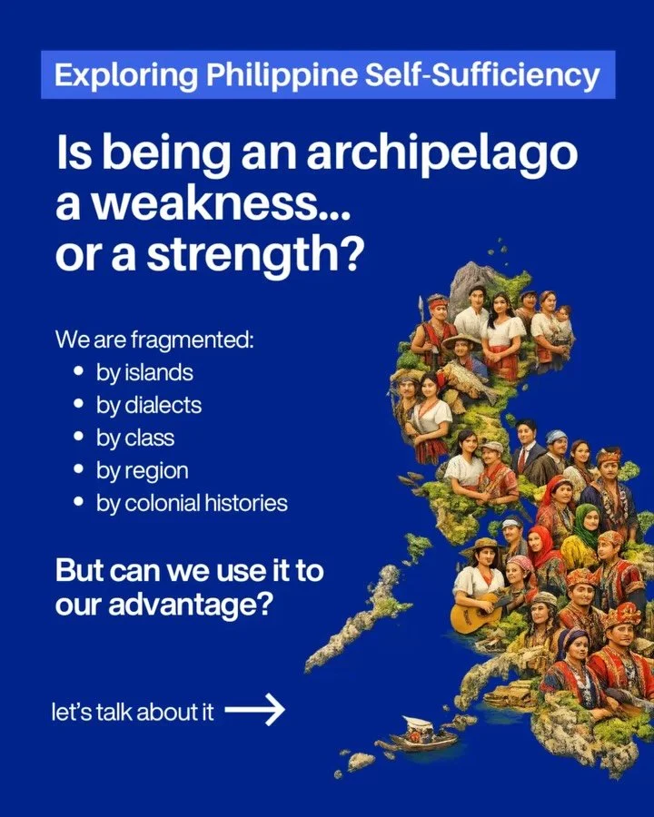 An archipelago is not a flaw to overcome.
It is an orchestra waiting to be conducted.

Every island carries a different rhythm.
Every region holds a different strength.
Every culture contributes a different note.

Bayanihan was never about becoming i
