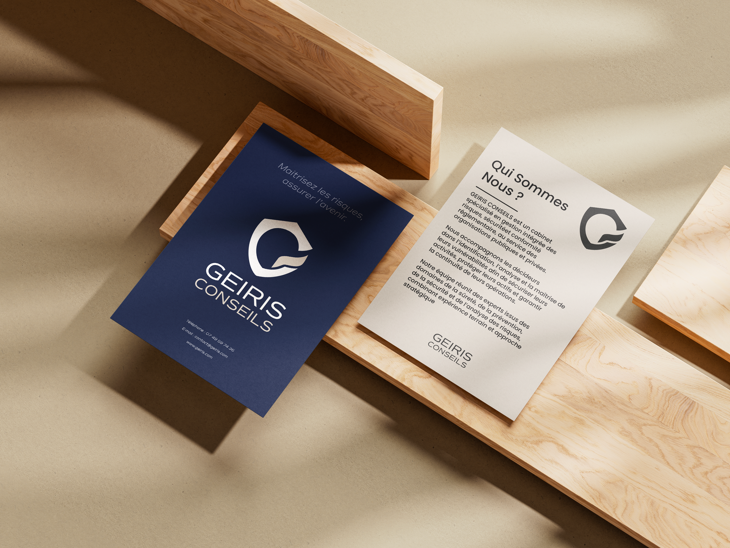Design et Création de plaquette commerciale pour Geiris Conseils