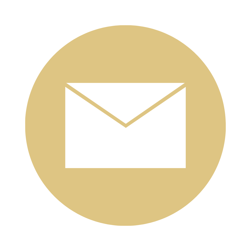 Email icon inside a beige circle.
