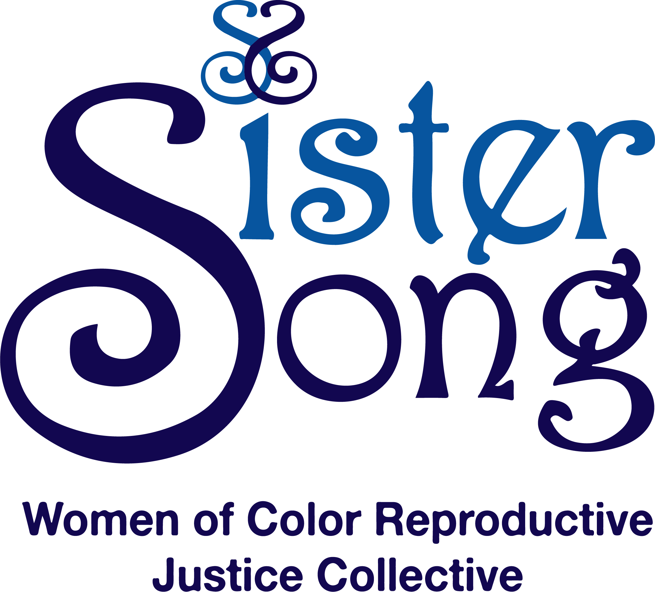 The words "Sister Song" in an embellished font stacked on top of "Women of Color Reproductive Justice Collective"