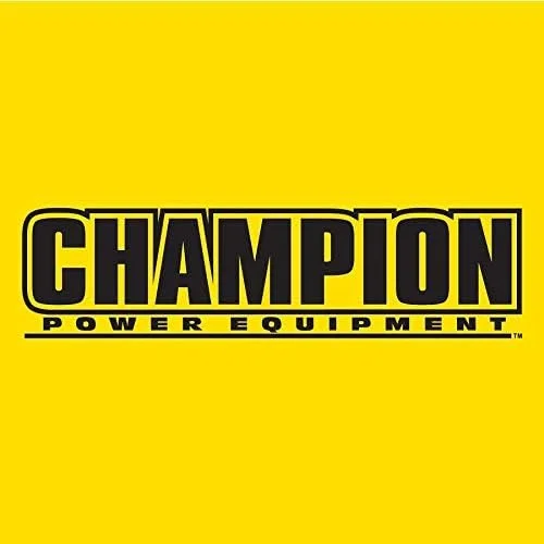Champion Power Equipment logo on a yellow background.
