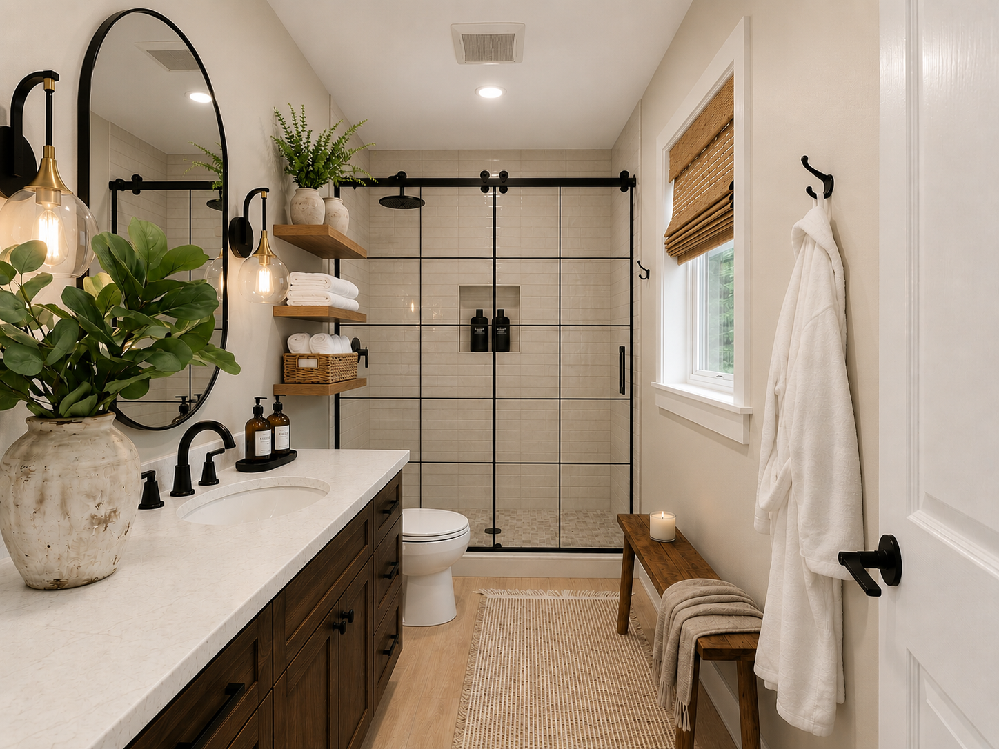 Bathroom with Natural Linen Walls & Darker Walnut Cabinets.png