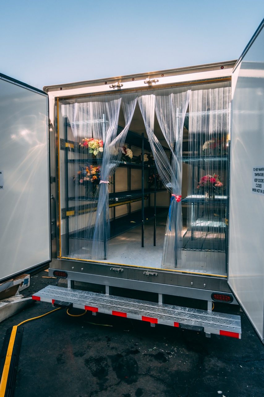 Mobile Cold Storage Trailer with Bouquets