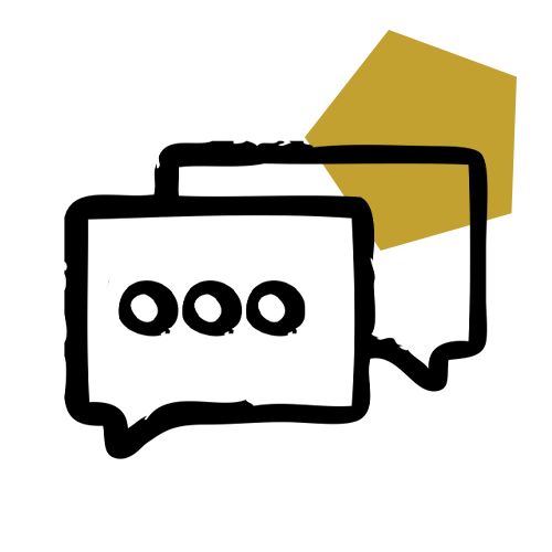 Une illustration d'une main tenant un porte-documents jaune avec un fond noir.