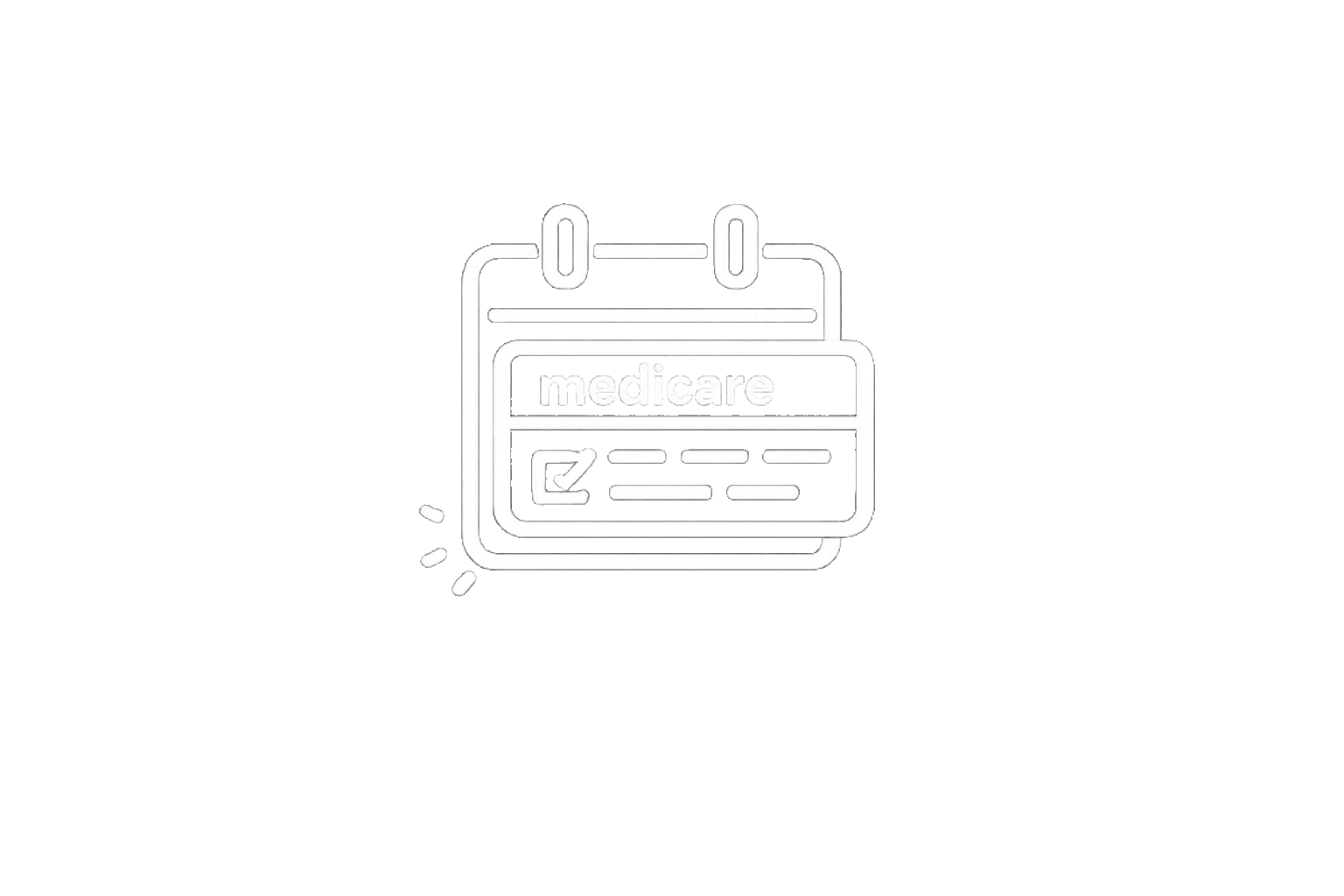 Icon of a calendar displaying medicare card