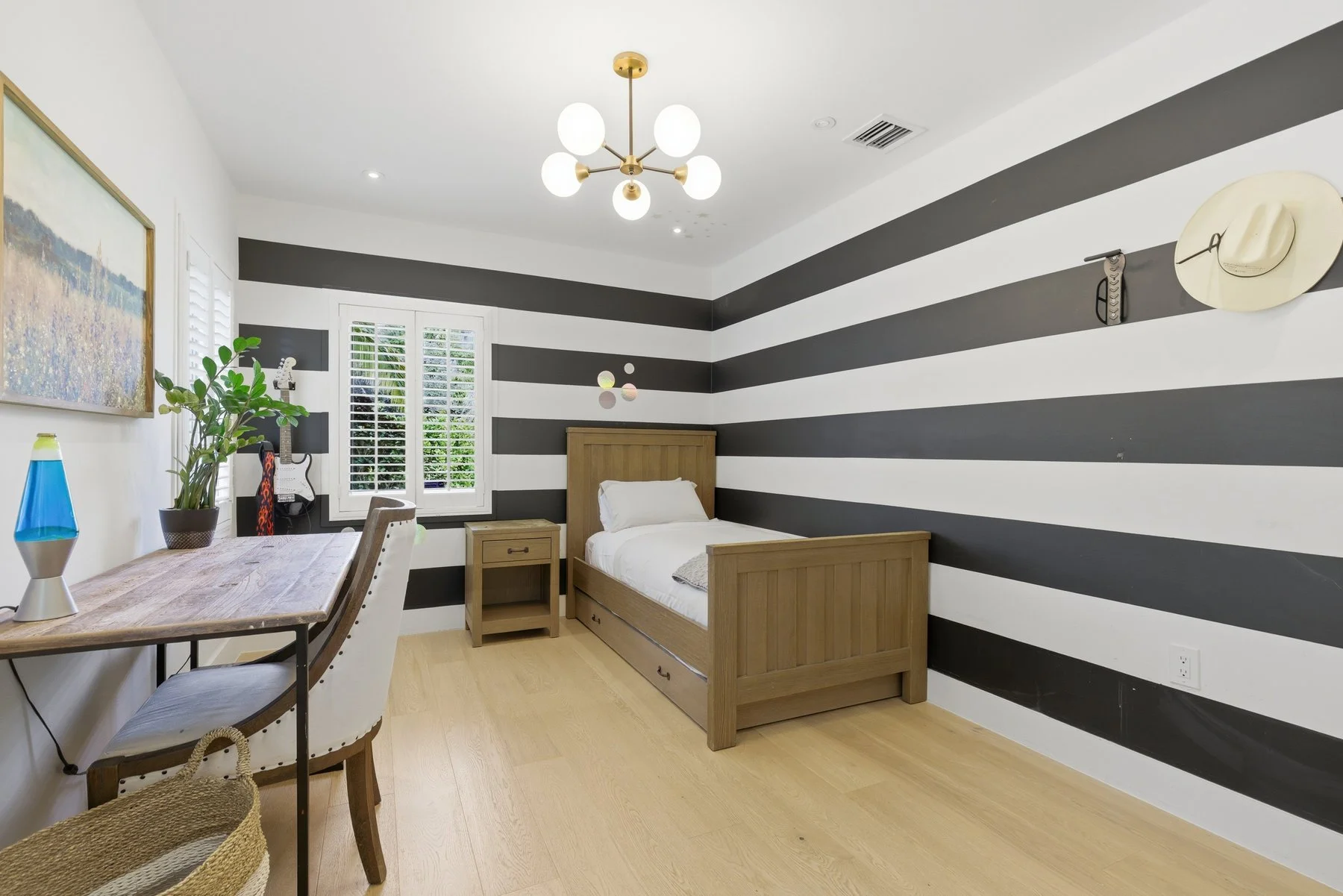 Twin Bed with Trundle Bed Beneath and Work Station