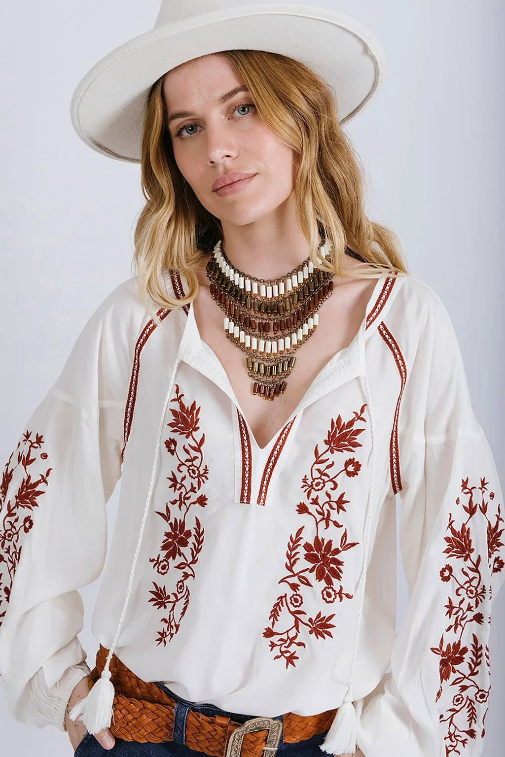 Desert Bloom Blouse-Desert Dust