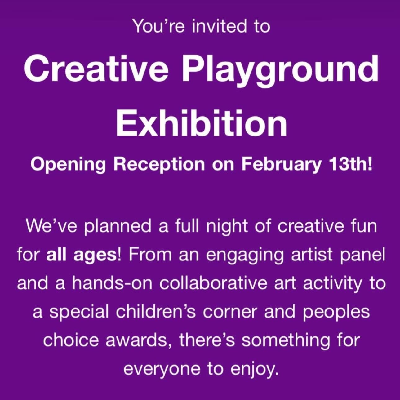 Creative Playground Opening Reception! This exhibit is sponsored by Wisconsin Craft, is open to the public and will be featuring some amazing collaborative projects!(Registration is requested at this link&hellip;
https://wisconsincraft.org/event-6528