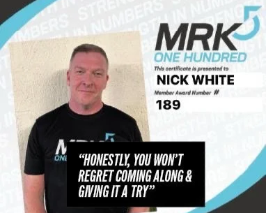 Certificate with photo of Nick White and quote: 'Honestly, you won't regret coming along & giving it a try'.