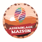 Logo avec un œuf coloré et le texte 'Assemblage Maison'