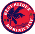 Logo de la République Dominicaine avec des palmiers et le texte 'República Dominicana'