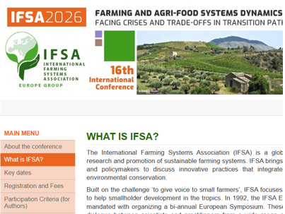 IFSA - The International Farming Systems Association: innovative practices that integrate agricultural production with environmental conservation toward sustainable farming systems