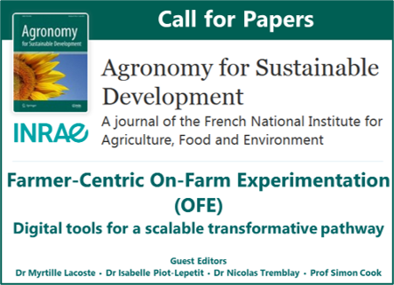 2025 - The special issue associated with OFE2021, with 7 articles in contrasted farming systems
