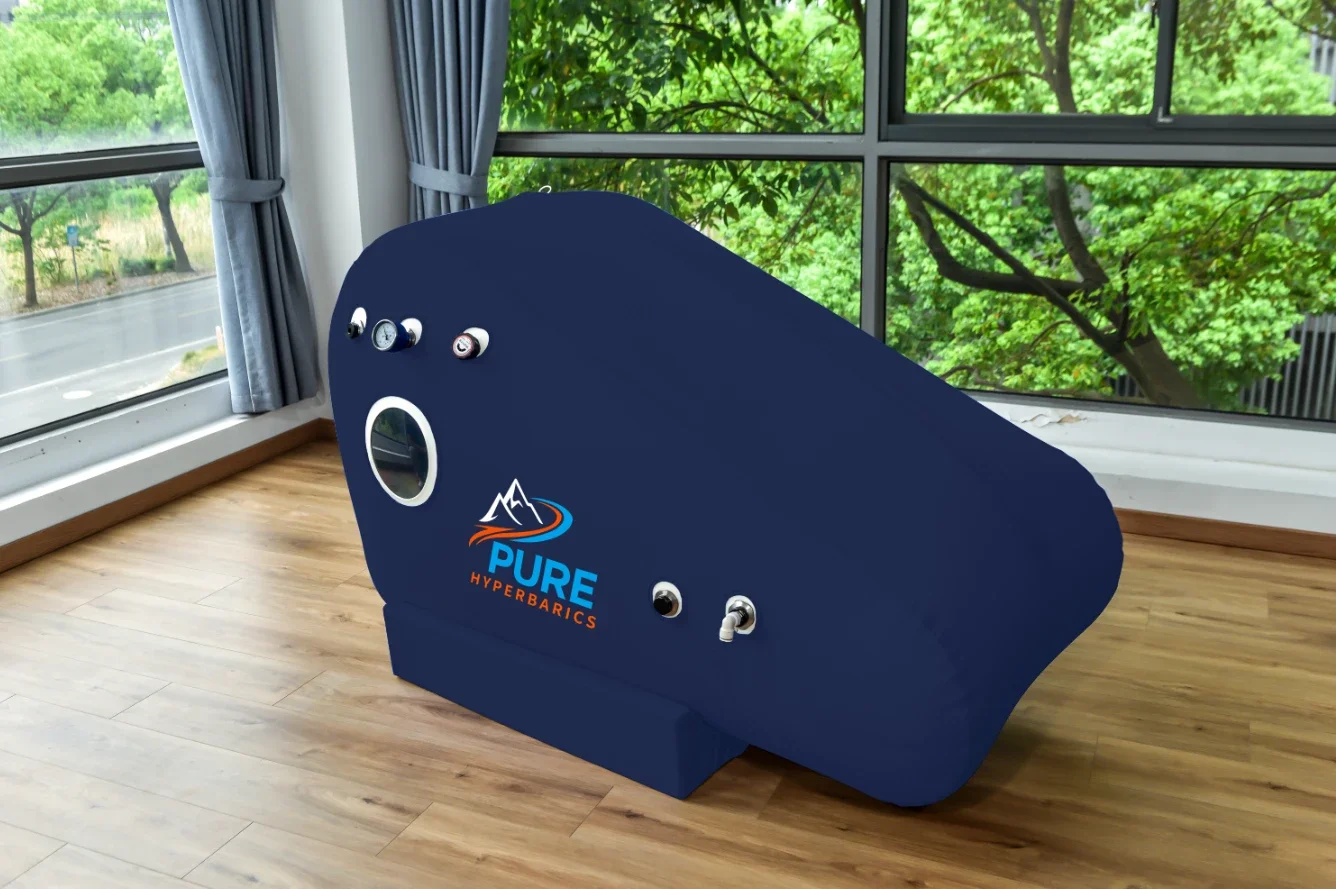 Indoor home scene featuring a medium sized oxygen chamber