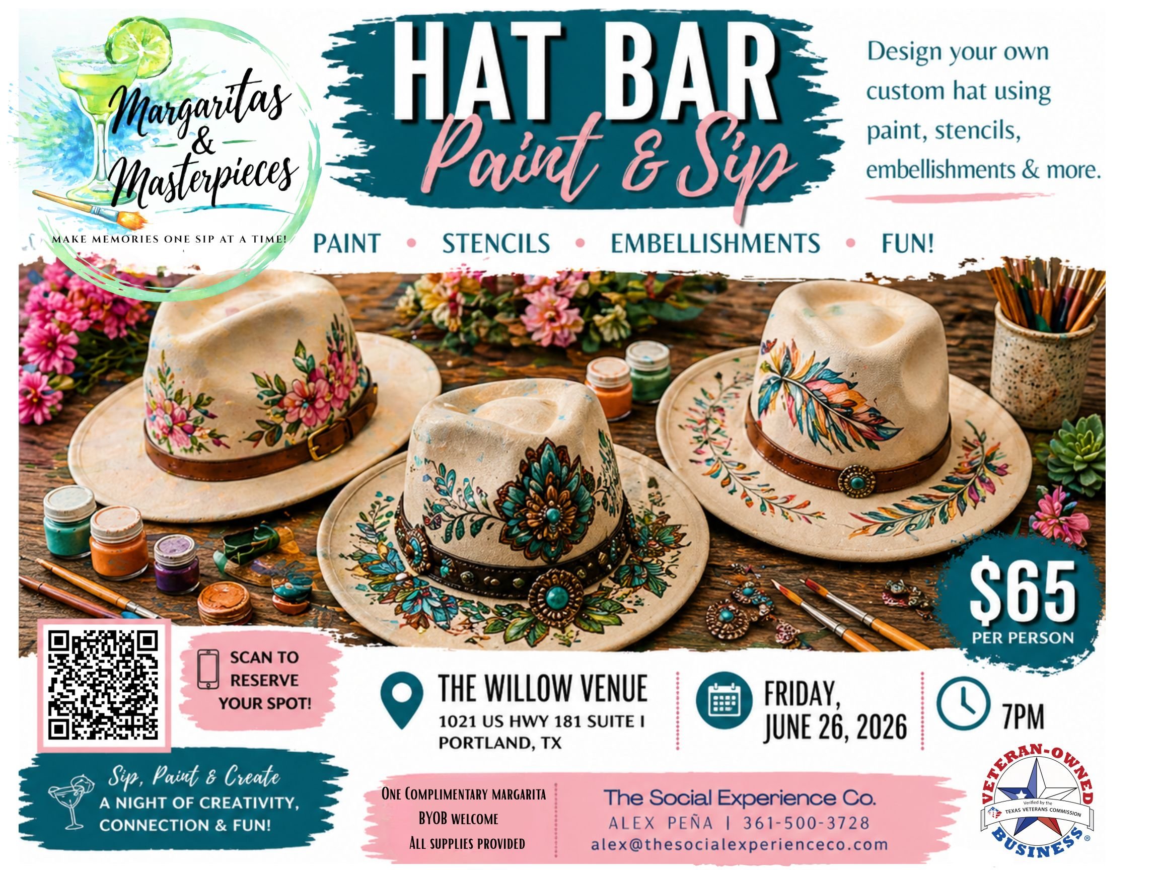 Hat Bar Paint & Sip Experience @ The Willow