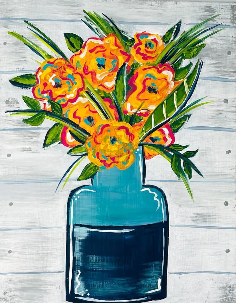Florals in Blue Bottle