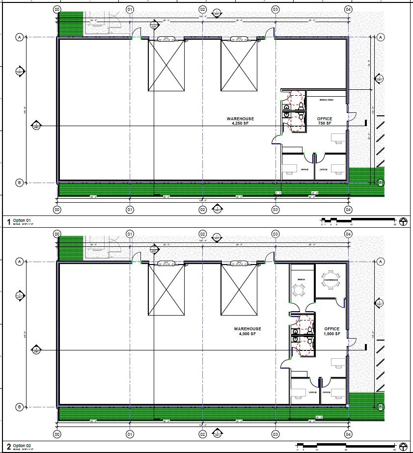 5000 square foot contractor ready industrial flex warehouse suite with office buildout layout options near Highway 97 and Interstate 44 Sapulpa Oklahoma Tulsa metro