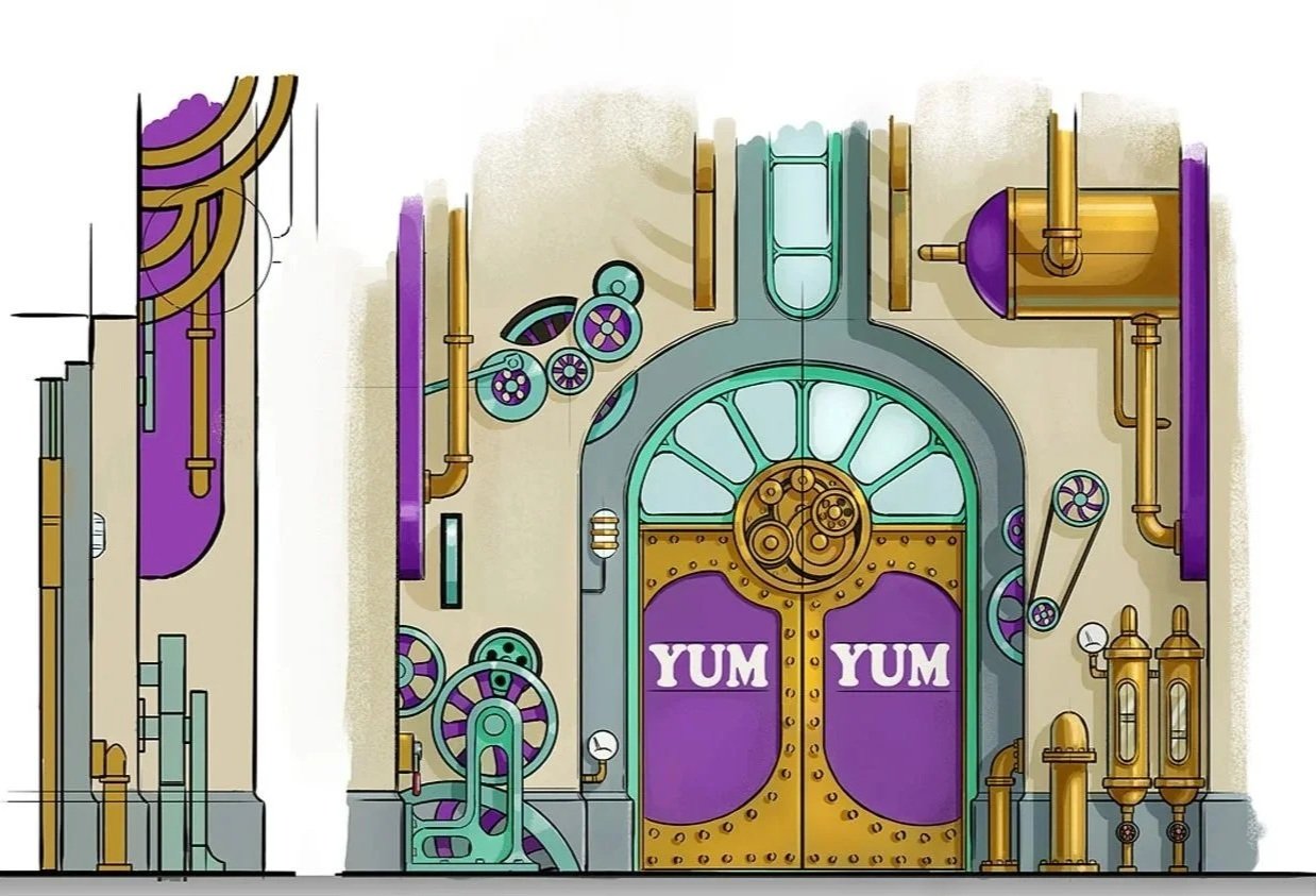 3D steampunk-inspired factory facade developed for Yum Yum character-led campaign