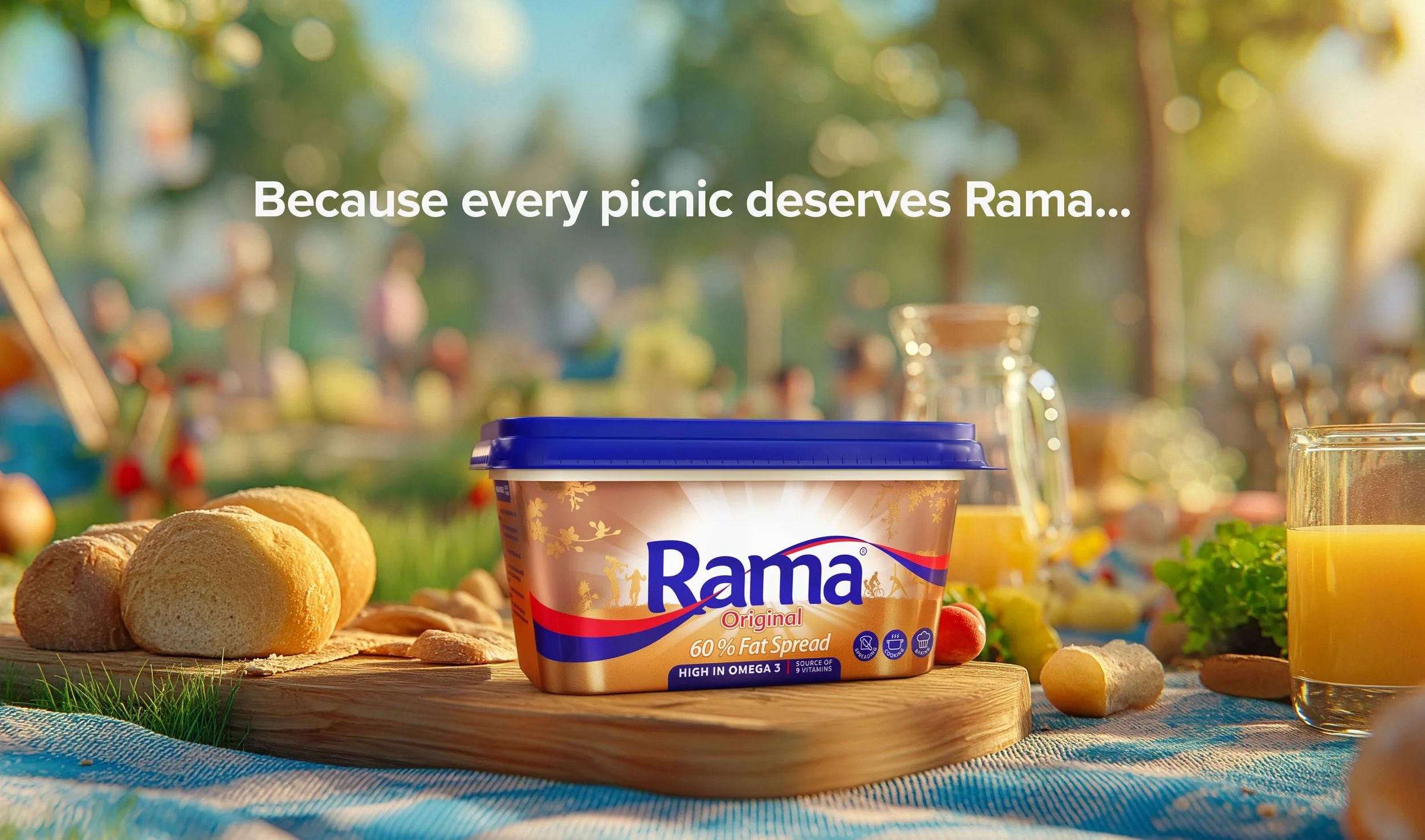 Photoreal Rama product render created for lifestyle campaign visuals